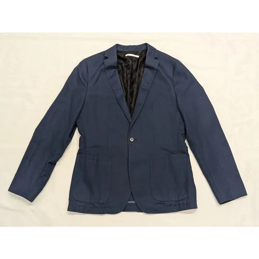 Calvin Klein Sport Coat Blue Blazer Suit Jacket Mens sz Small Linen Blend